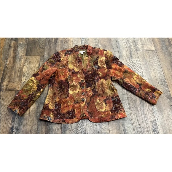 Coldwater Creek Warm Colored Lined Hip Length Blazer, Button Closure, Size 14P - Picture 3 of 11